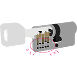 clé dans un cylindre en coupe