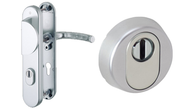 poignée et rosace de sécurité